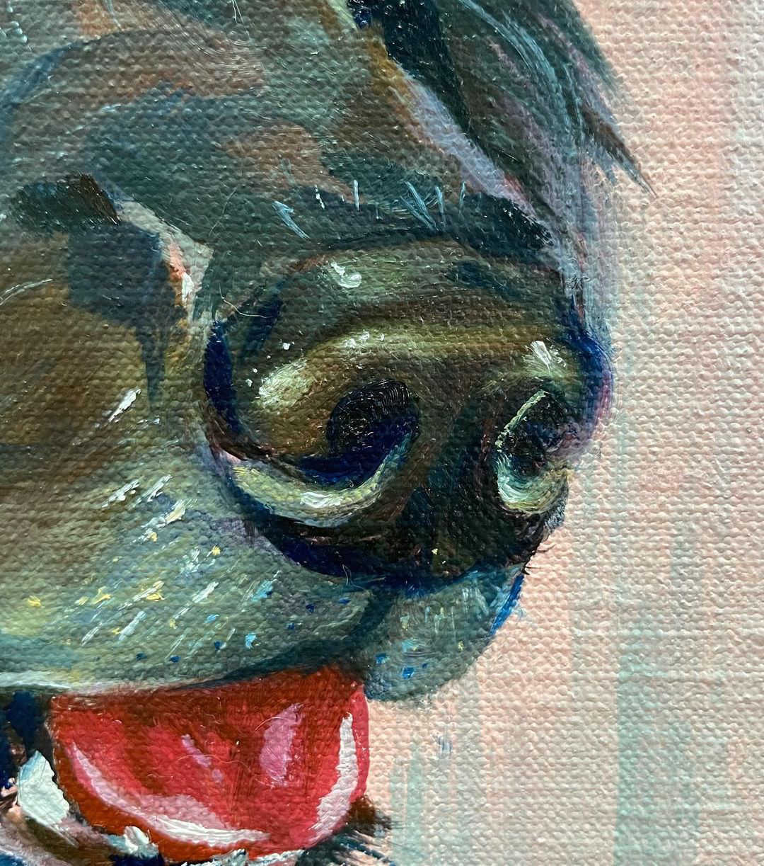 寵寵物油畫訂製 │ 狗狗-黑妹