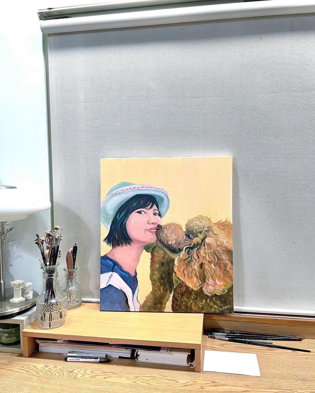 寵物油畫訂製 │ 貴賓-阿肥 - 第1張圖 寵物油畫訂製 │ 貴賓-阿肥